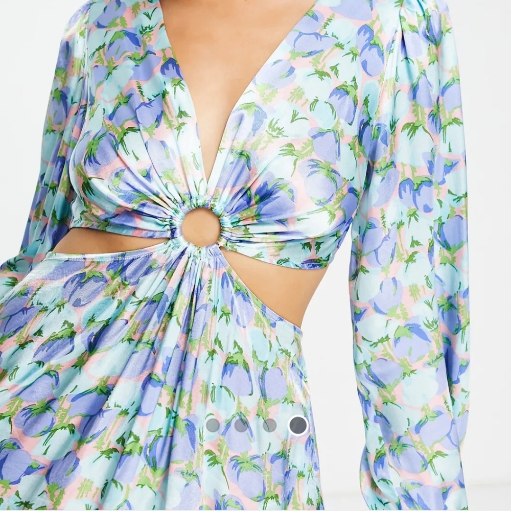 Topshop floral mini dress (Size 8) - Picture 3 of 7